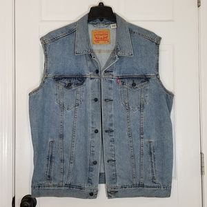 Levis denim vest cut off sleeves XXL blue